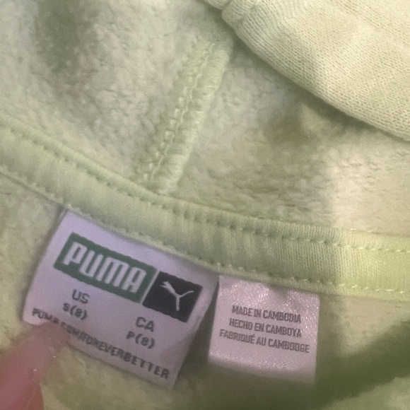 Puma  Neon Green Hoodie and Black Track Pants Kids size S (8) - Picture 8 of 11